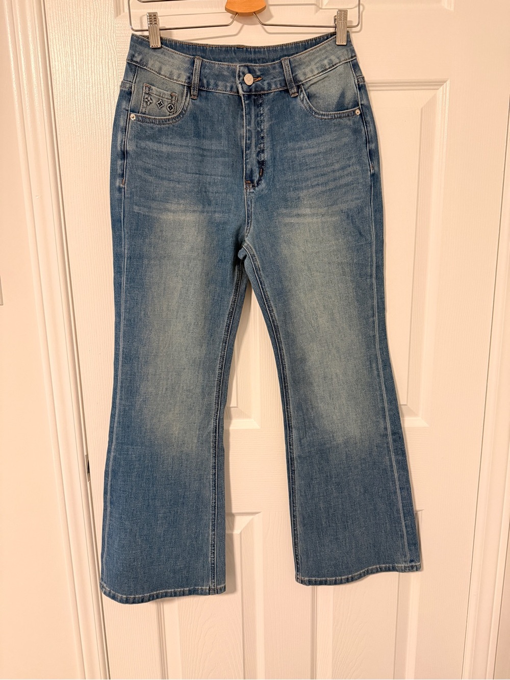 Louis Vuitton Washed Blue Flare Jeans(OEM)